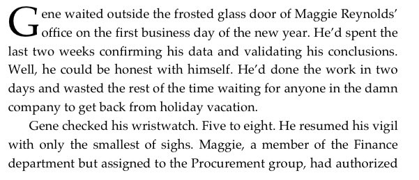 Formatting text at the start of a chapter